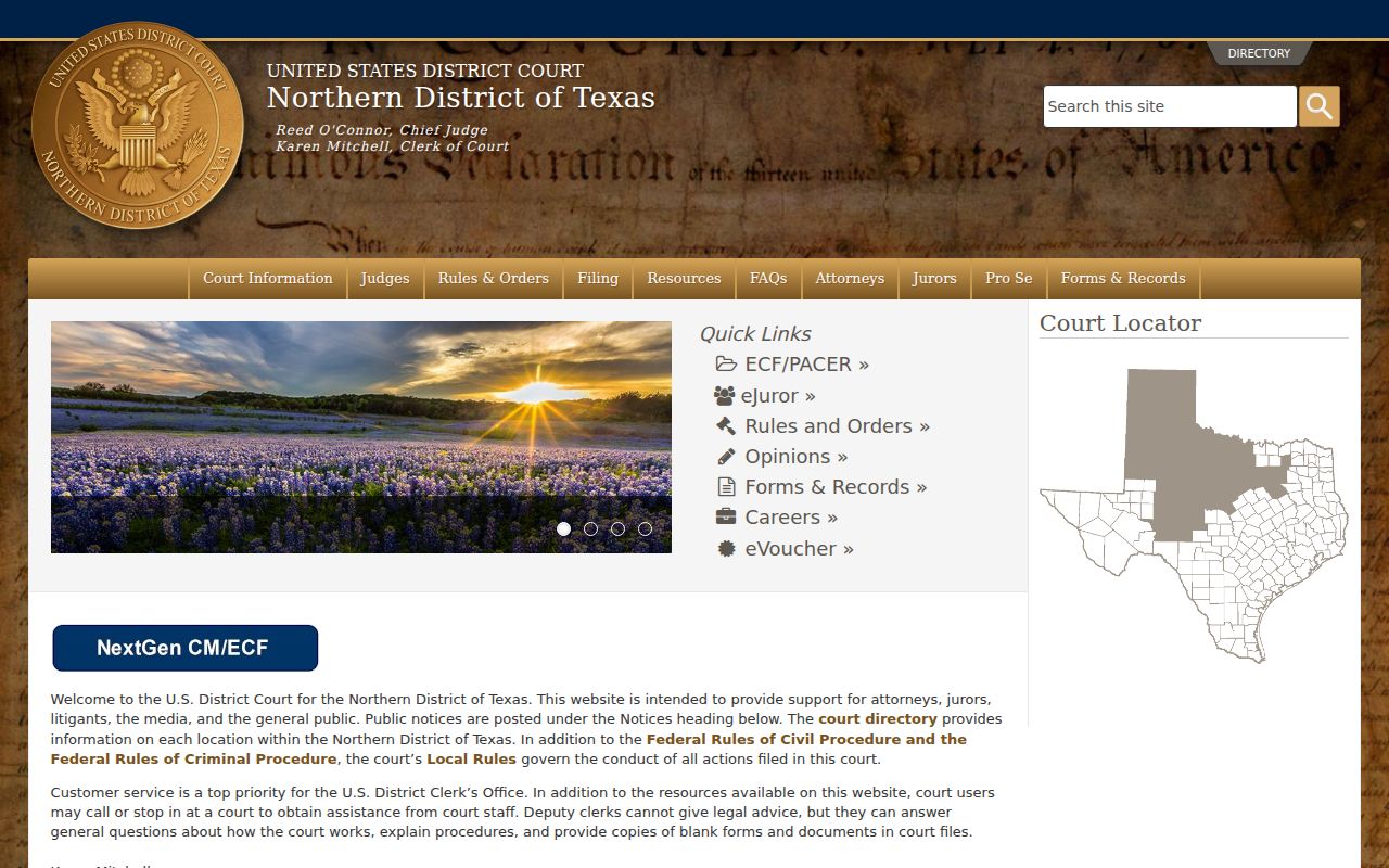 Callahan County federal criminal court case district page