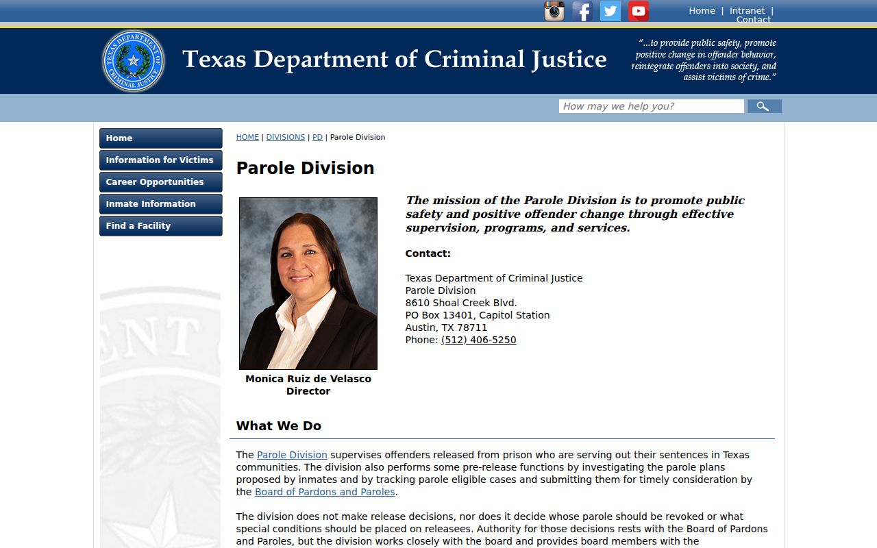 Callahan County criminal court sentence and parole supervision page