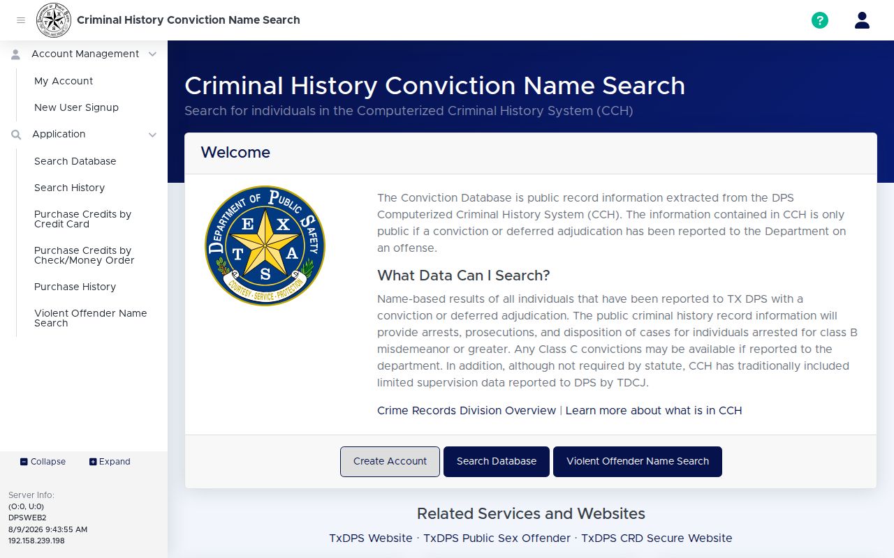 Callahan County criminal history DPS conviction search