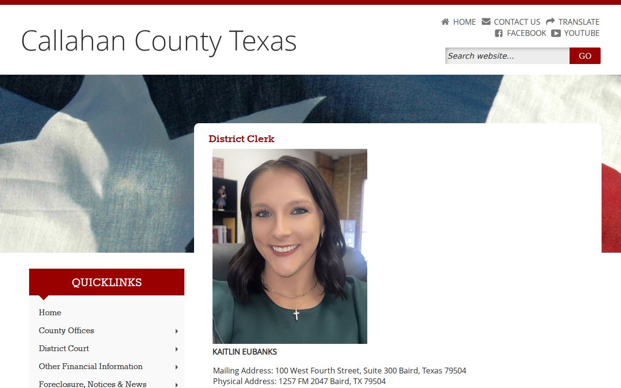 Callahan County District Clerk criminal case contacts
